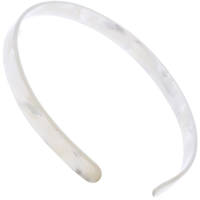 Camila Paris CP3351 French Headband for Women, Handmade White, Strong Hold Grip Women's Hair Band, Ligth and Very Flexible, No Slip and Durable Styling Girls Hair Accessories, Made in France