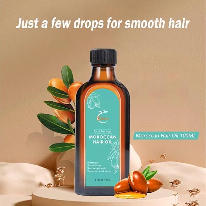 Premium Moroccan Argan Treatment Hair Oil, Nourishing Treatment for Healthy, Shiny Hair, Moisturizing, Repairing, and Frizz Control Formula