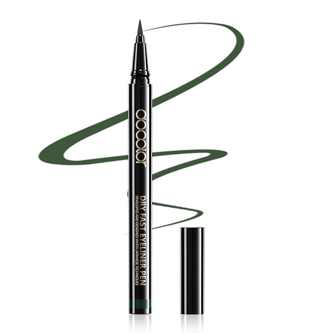 docolor Waterproof Eyeliner Pen Super Slim Liquid Eyeliner Eye Liner Gel (Green)