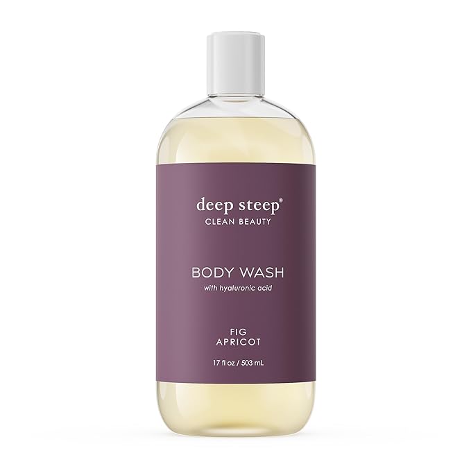 Deep Steep Body Wash, Fig Apricot, 17 oz – Hydrating Shower Gel with Hyaluronic Acid, Shea Butter, Aloe Vera & Argan Oil – Vegan, Clean Beauty, Clean & Refreshed Skin