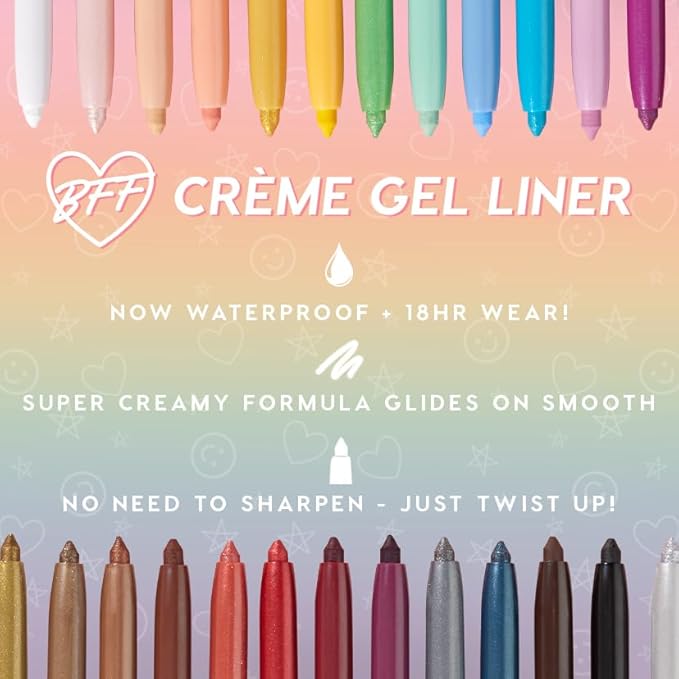ColourPop Crème Gel Waterproof Eyeliner - 18HR Wear, Ultra-Pigmented Eyeliner Pencil with Matte & Metallic Finishes - Smudge-Proof, Vegan & Cruelty-Free - Joy Ride (0.01 oz)