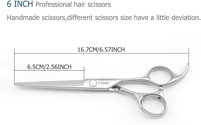 Professional Hair Cutting Scissors Barber Hair Shears Haircut 6 Inch 440c Haircut Shears Hairdresser Scissors KINSARO for Hairdresser Barber or Home Use