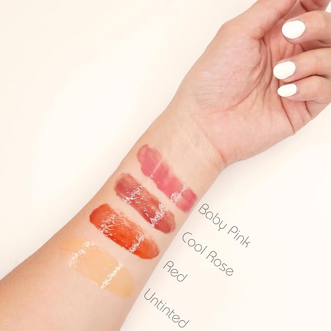 All natural lip gloss - for dry, chapped, sensitive lips | with grassfed tallow, Castor oil, CoQ10, Hyaluronic Acid and Silk - Ultra Moisturizing, Conditioning, Organic (0.4 fl oz/12 mL) (Cool Rose)