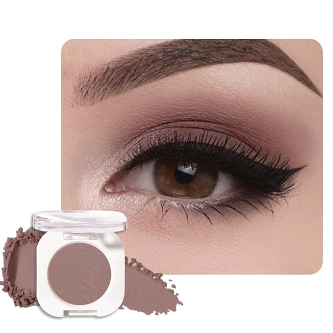 Single Matte Eye Shadow Palette Makeup, Light Cocoa Matte Eyeshadow For Mature Women, Monochrome Eye Shadow Makeup, Pigmented Waterproof Sombras Para Ojos, Vegan, Talc, Paraben & Cruelty Free, 18