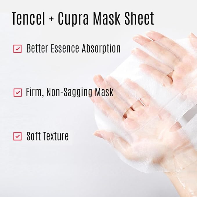 Leaders Mediu Amino Moisture Hydrating Facial Sheet Mask | Natural Mineral Water, Hyaluronic Acid, Ceramide | Anti-Aging, Soothes Dry Skin, Enhances Elasticity (10 Sheets)