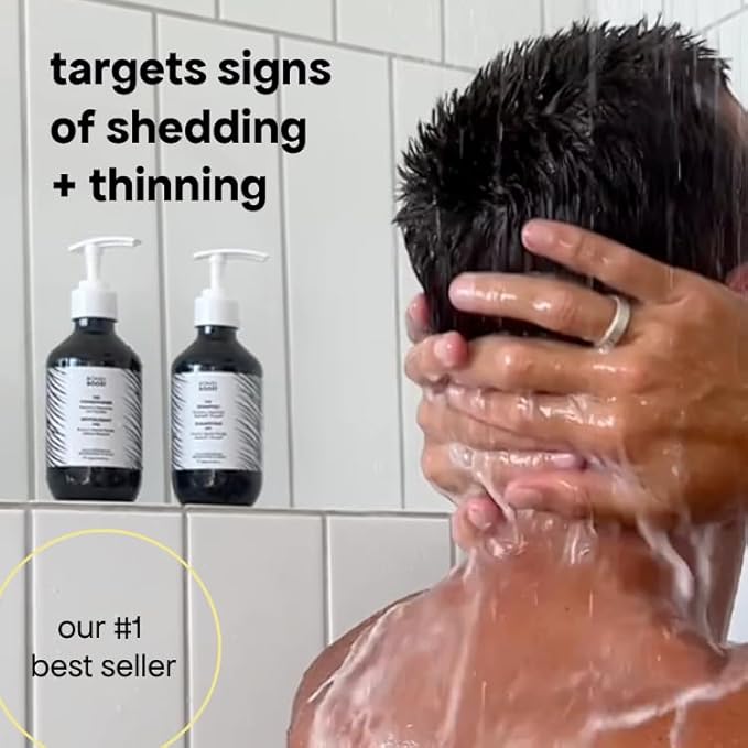 BondiBoost HG Anti-Thinning Shampoo Conditioner Set [16.90 fl oz each], Clinically Tested to Promote Fuller + Thicker-Looking Hair for Women & Men, Procapil, Redensyl & Rosemary Formula, Sulfate-Free