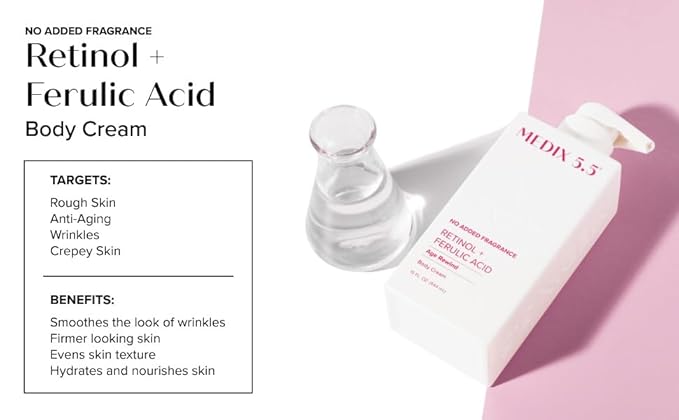 MEDIX Fragrance Free Retinol Face Moisturizer & Body Lotion Crepey Skin Care Treatment | Anti Aging Firming Retinol Cream For Face Targets Loose Crepe Skin, Wrinkles, & Fine Lines, 15 Fl Oz