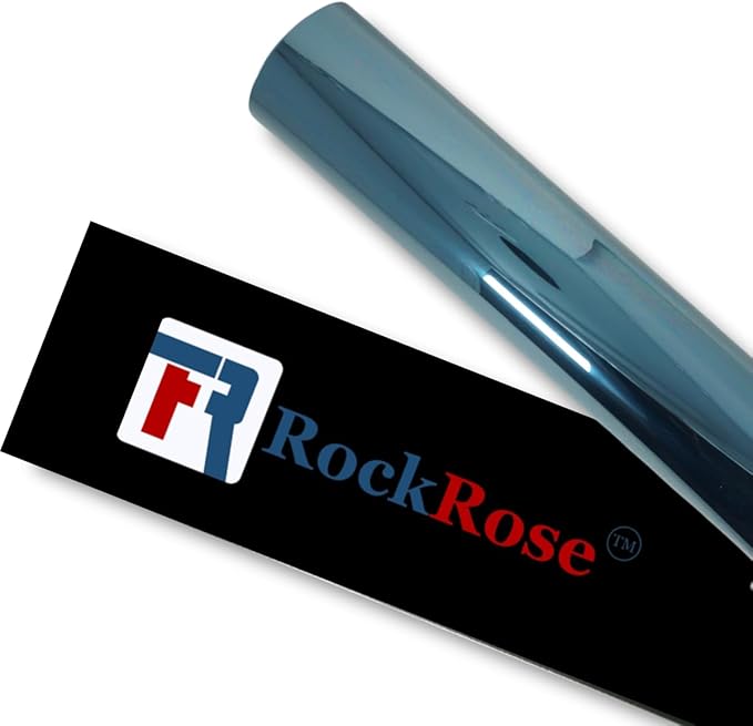 RockRose 50% Nano Ceramic Car Window Tint 20 in x 100FT 2PLY Privacy Film Heat Block, 99% UVR, and 85% IRR Block for Auto or Home Strong Adhesive, Easy Shrink, Plotter Friendly - Charcoal