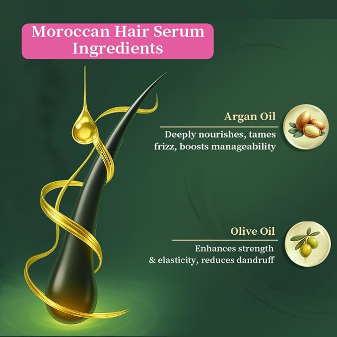 NP NATURES PHILOSOPHY Moroccan Argan Oil & Rosemary Hair Growth Oil Set, Organic Hair Serum, Anti-Frizz, Anti-Hair Loss, Adds Shine, Quickly Absorbed & Non-Greasy, Aussie Hair Products for Men & Women