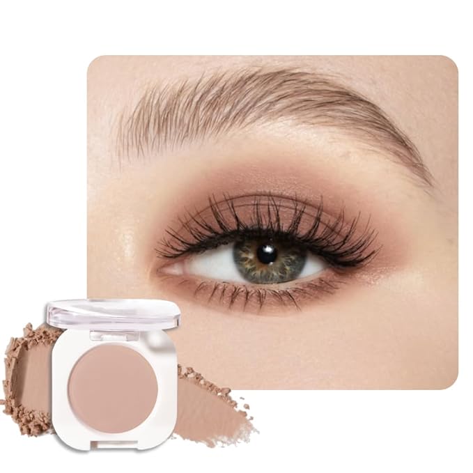 Single Matte Eye Shadow Palette Makeup, Rosy Brown Matte Eyeshadow for Women, Monochrome Eye Shadow Makeup, Pigmented Waterproof Sombras Para Ojos, Vegan, Talc, Paraben & Cruelty Free, 05