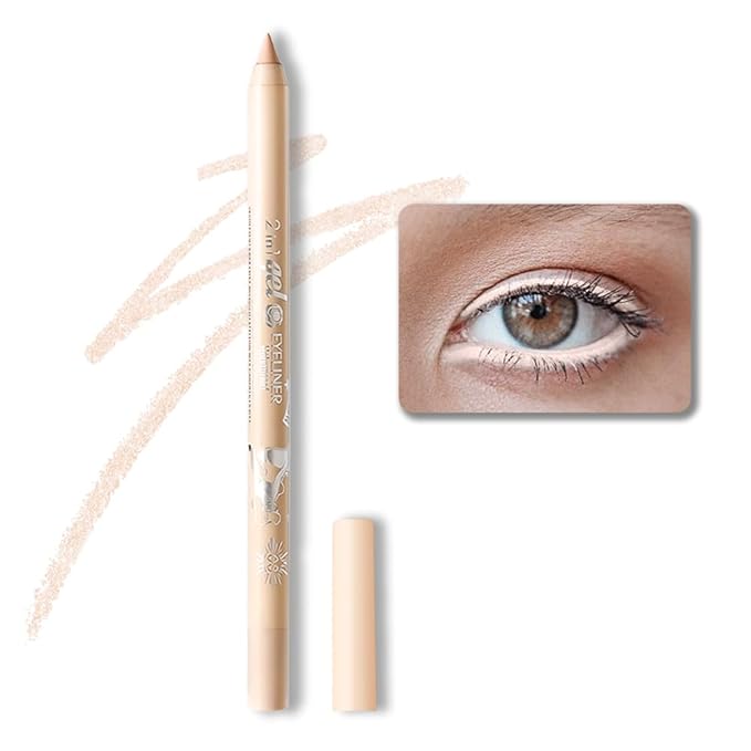 evpct 1Pcs Nude Color Gel Glitter Eyeliner Pencils Set for Women Waterline Waterproof Smudge Proof lapiz de ojos delineador de ojos contra el agua Eye Liner Makeup,03# Nude