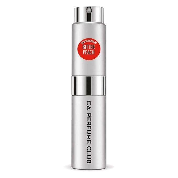CA Perfume Impression of Bitter Peach for Women and Men Amber Vanilla Scent Long Lasting Unisex Fragrance Eau De Parfum Travel Size Refillable Atomizer Spray 0.27 Fl Oz 8ml