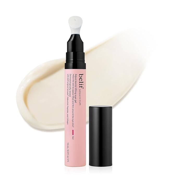 belif Aqua Bomb Lifting Eye Gel | Retinol + Collagen + Peptide for Firming & Plumping | Hyaluronic Acid for Glowy Hydration | Niacinamide for Dark Circles | Korean Skin Care