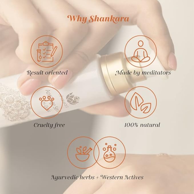 Shankara Ageless Vitamin C Serum with Gotu Kola for Hydrated, Younger-Looking Skin – Herbal Neck and Face Serum for Dark Spots, Fine Lines, Wrinkles – Cruelty-Free, Fragrance-Free (30ml)