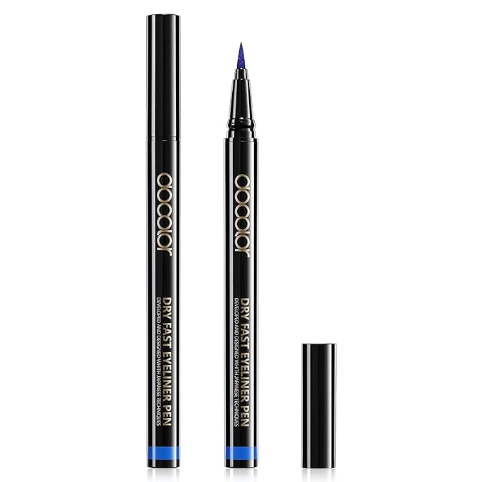docolor Waterproof Eyeliner Pen Super Slim Liquid Precise All Day Eye Liner Gel Blue