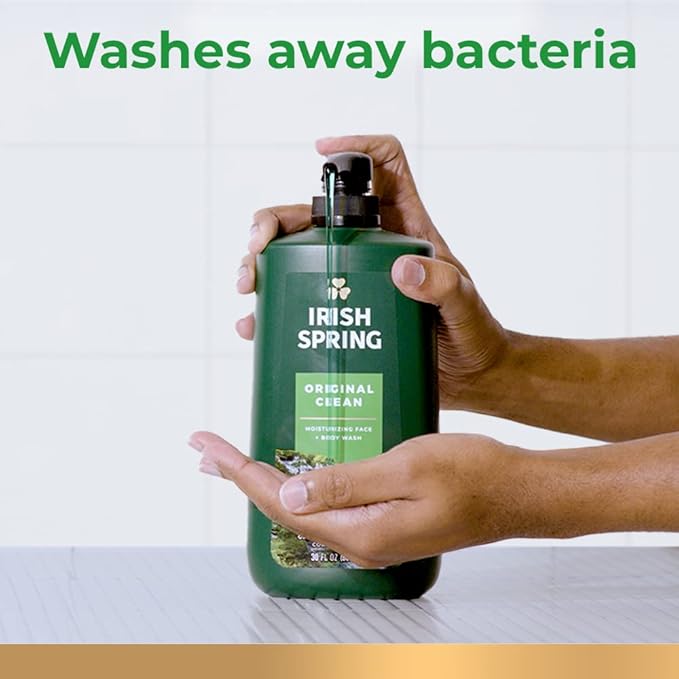 Irish Spring Original Clean Body Wash, 30 Oz Pump (Pack of 4)