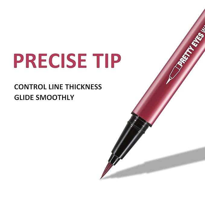 Boobeen 2pcs Liquid Eyeliner Pen, Matte Eye Liner with Precision Tip, Long Lasting Eyeliner Pencil for Bold Eye Makeup, Glides on Smoothly