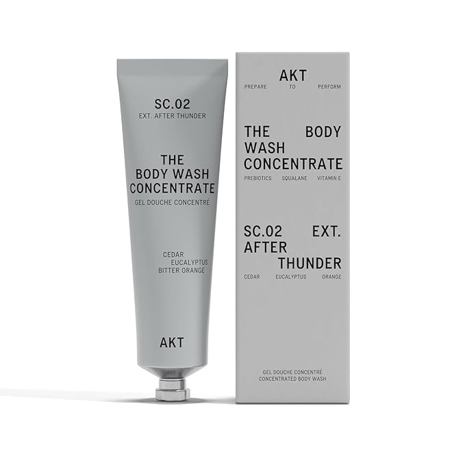 AKT The Body Wash Concentrate 3.4 Fl Oz, Natural Shower Gel with Skin-Balancing Prebiotics, Body Wash Women & Men, with Olive Squalane & Vitamin E, Sc.02 After Thunder, All Genders