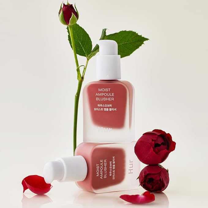House of Hur Moist Ampoule Blusher with 50% Moisture Essence | Hydrating & Long-Lasting Blush | 0.68fl.oz (9 Shades) (Rose Brown)