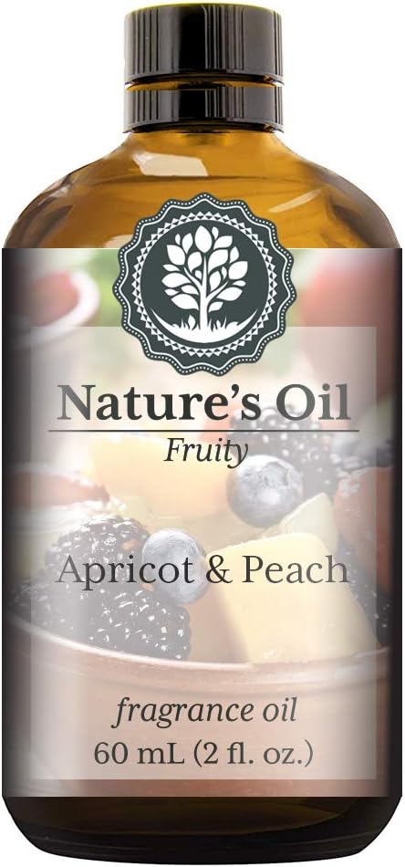 Apricot & Peach Fragrance Oil (60ml) for Diffusers, Soap Making, Candles, Lotion, Home Scents, Linen Spray, Bath Bombs, Slime