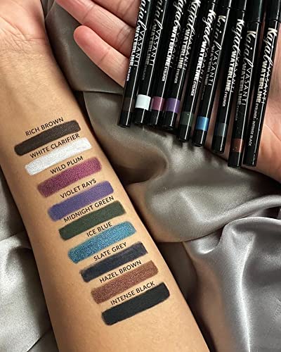 VASANTI Kajal Waterline Eyeliner Pencil - Long-lasting, Waterproof, Smudge-proof, Safe for Sensitive Eyes, Waterline Eye Liner - Opthalmologist Approved and Tested (Midnight Green)