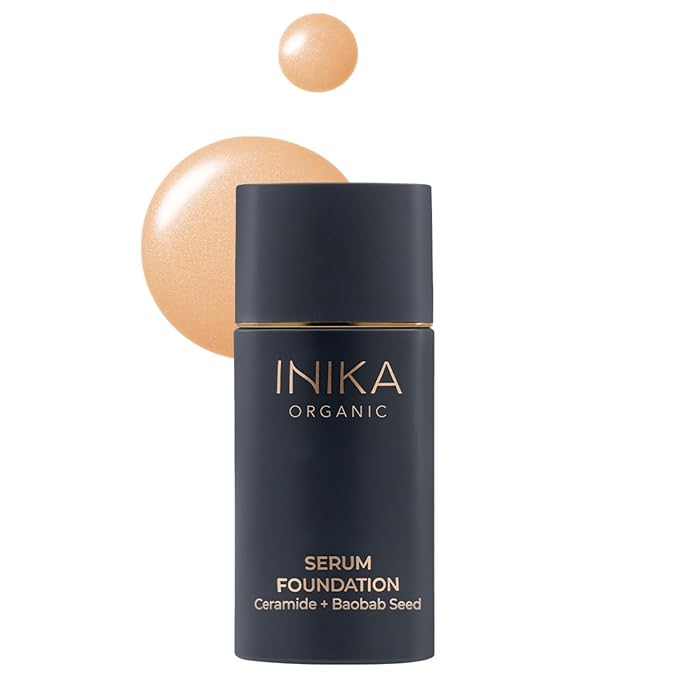 Organic Serum Foundation | Vegan, Buildable Coverage, Weightless Second Skin Feel, Transfer Proof with Skincare Ingredients in Sustainable Packaging. Brilliant 25ml