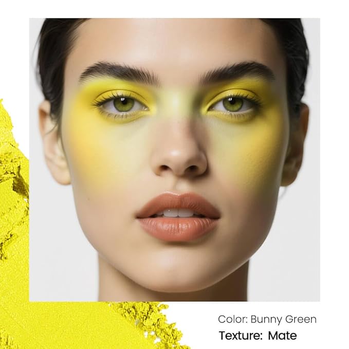 Matte Single Eyeshadow Refill – Bright Yellow, High-Pigment, Blendable & Long-Lasting, Pressed Powder with Metal Pan, DIY Magnetic Palette Compatible, Easy to Apply & Remove
