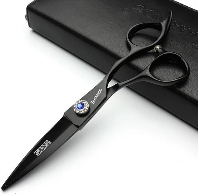 6+7 inch hair stylist barber scissors black plate dragon 440C hairdressing cutting scissors+thinning scissors (5PC)