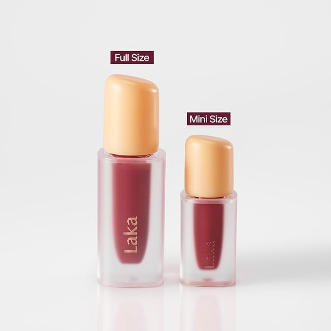 Laka Fruity Glam Lip Tint Mini, Glowing Lip Stain with Wide Color Spectrum, Hydrating & Lightweight Texture, Long-Lasting Bold Stain, Non-Sticky, Vegan, K-Beauty (#145 Guava)