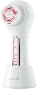 Face Scrubber Exfoliator, Rechargeable Facial Cleansing Brush with 2-Way Rotation & 3 Modes, 30-Day Runtime, 5 Brush Heads for SPA-Level Care, IPX7 Waterproof, Deep Cleaning for All Skin Types
