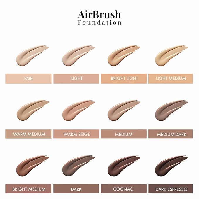 MagicMinerals AirBrush Foundation Set by Jerome Alexander – 3pc Set Includes AirFinish, Foundation and Kabuki Brush - Spray Makeup with Anti-aging Ingredients for Smooth Radiant Skin (Warm Medium)