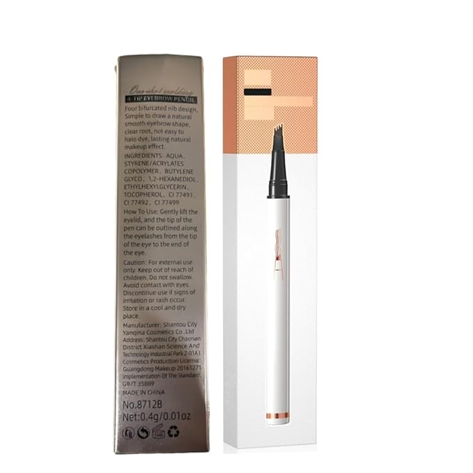 Magic Eyebrow Pencil 4-Tip 3D Microblading, Fine Stroke, Stay on All Day (Grey)