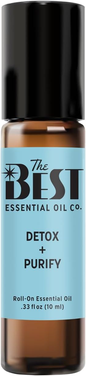 The Best Detox + Purify Essential Oil Roll-On Blend- Premium Grade- Pre-Diluted in Coconut Oil- Ready to Use- 10 ml (.33 fl oz)