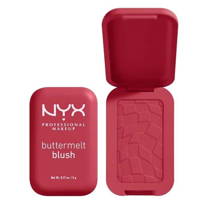 NYX PROFESSIONAL MAKEUP Buttermelt Powder Blush, Fade and Transfer-Resistant Blush, Up to 12HR Make Up Wear, Vegan Formula - Back And Butta