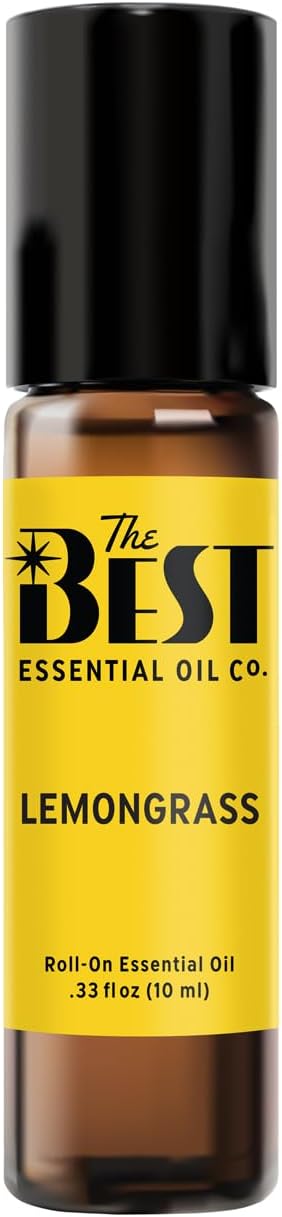 The Best Lemongrass Essential Oil Roll-On- Premium Grade- Pre-Diluted in Coconut Oil- Ready to Use- 10 ml (.33 fl oz)