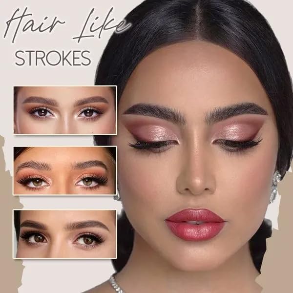 Magic Eyebrow Pencil 4-Tip Microblading Eyebrow Pen Natural Makeup Fine Stroke, Stay on All Day (Brown)