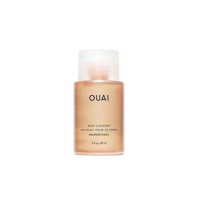 OUAI Body Cleanser Travel Size, Melrose Place - Foaming Body Wash with Jojoba Oil & Rosehip Oil to Hydrate, Balance & Soften Skin - Paraben, Phthalate, Sulfate Free Skin Care Products (3 Fl Oz)