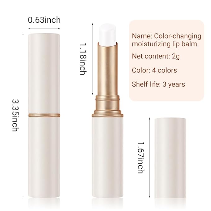 evpct 4Pcs Magic Color Changing Lipstick Long Lasting Waterproof 24 Hours Original for Women, Honey Orange Raspberry Strawberry Pink PH Mood Permanent Color Changing Lipstick Lip Balm, labial magico