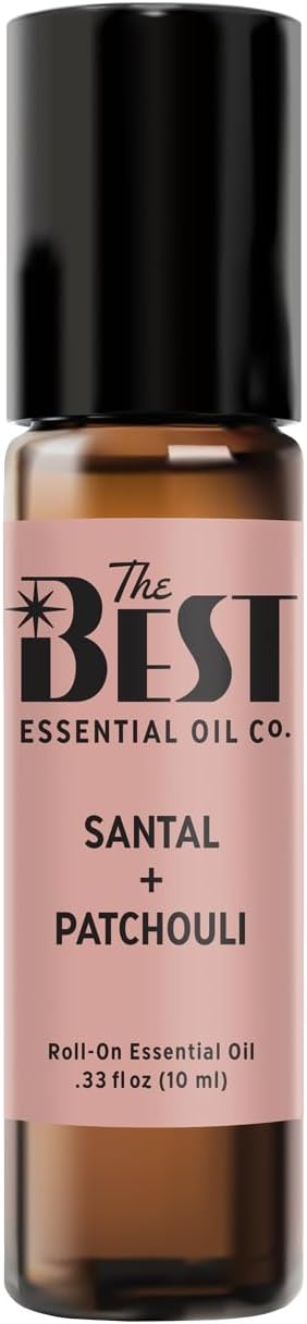 The Best Santal + Patchouli Essential Oil Roll-On Blend- Premium Grade- Pre-Diluted in Coconut Oil- Ready to Use- 10 ml (.33 fl oz)