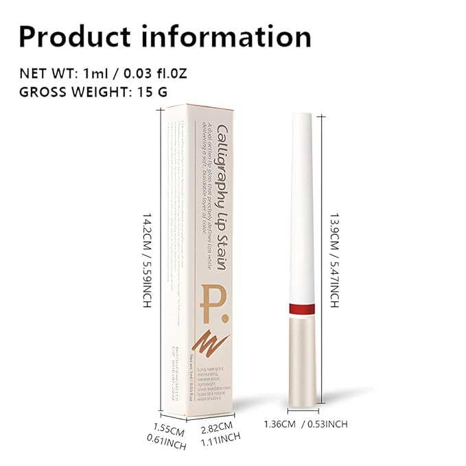 Matte Calligraphy Liquid Lip Liner Lipstick Pencil, Hazelnut Brown Long-Lasting Transfer-Proof Lip Stain, Lightweight Lipstick, Sheer Buildable Color, Fades to a Natural Wash of Colors