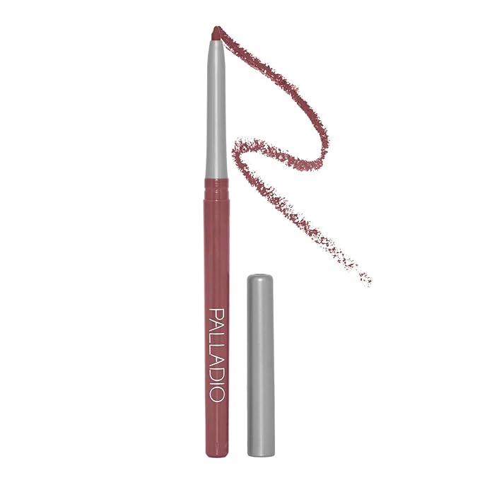Palladio, Retractable Waterproof Lip Liner High Pigmented and Creamy Color Slim Twist Up Smudge Proof Formula with Long Lasting All Day Wear No Sharpener Required, Plum