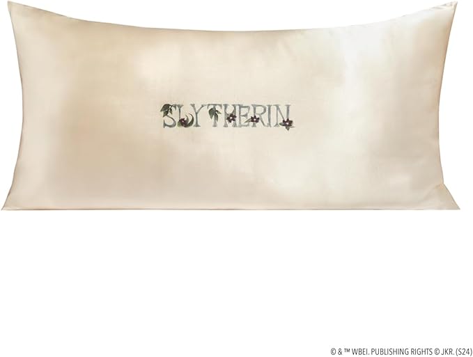 Kitsch x Harry Potter Slytherin Satin Pillowcase with Zipper for Hair & Skin – Double-Sided, Softer Than Silk, Wrinkle-Free, Machine Washable, Frizz Control, Breakout Prevention - King Size (19x36)