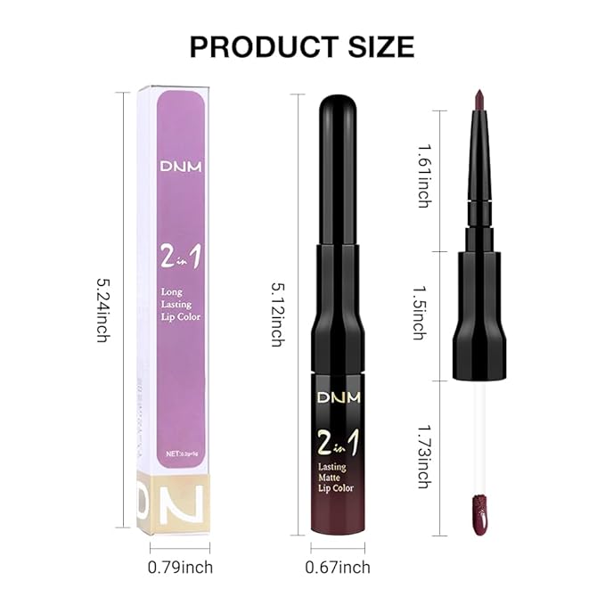 Kaely 2-in-1 Matte Lipstick and Lip Liner, Liquid Lip Stain Makeup for women Long Lasting Waterproof Smudge Proof, labiales matte mate larga duracion listip 24 hours originales, 17 Deep Red