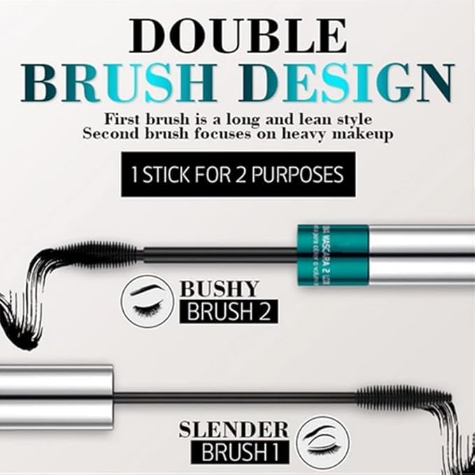 4d silk fiber mascara black volume and length，mascara 5x longer thickening and no clumping，long lash and waterproof
