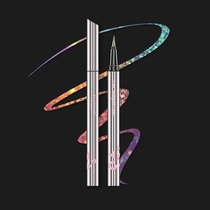 CHARMACY New Chameleon Liquid Eyeliner, Liquid Glitter Eyeliner, Highly Pigmented, Metallic MultiColor Shifting waterproof Eyeliner, Ultra-Fine Tip, Longwearing, Smudge-proof (A02 Mystic Mirage)