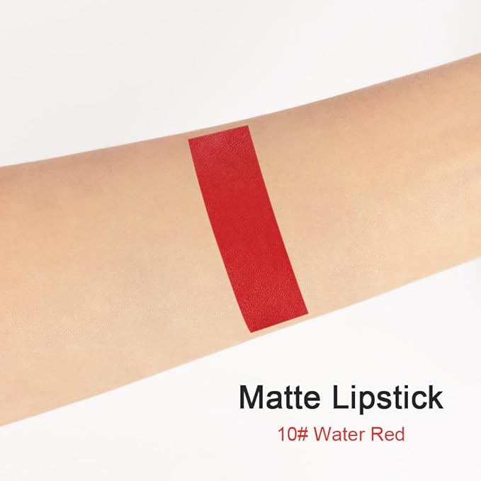 evpct 1Pcs Ruby Red Matte Lipstick and Lip Crayon Liner Pencil Pen Set for Women Lip Stain Long Lasting Waterproof labiales mate magicos 24 horas originales pintalabios permanente 24 horas 10