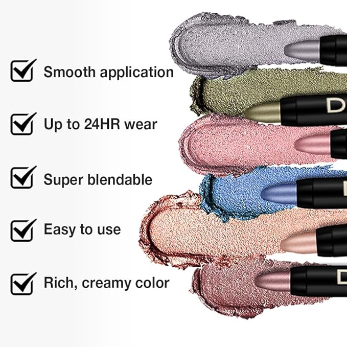 Kaely Cream Eye Shadow Sticks, Mocha Reddish Matte Eyeliner Pencil Eyeshadow Palette Makeup, Eye Highlighter Brightener Stick for Older Women Waterproof Pigmented, sombras para ojos, New-66