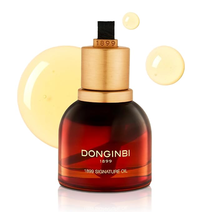 Donginbi 1899 Signature Oil - Skin Barrier Repair & Firming Face Oil for Women, Jojoba Seed Oil & Sweet Almond Oil for Sensitive Skin, Korean Red Ginseng Skin Care, 0.52 floz / 15ml