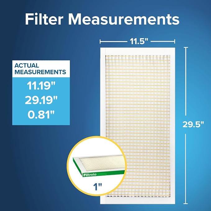Filtrete 11.5x29.5x1 AC Furnace Air Filter, MERV 8, MPR 700, Tough on Pollen - Image 2
