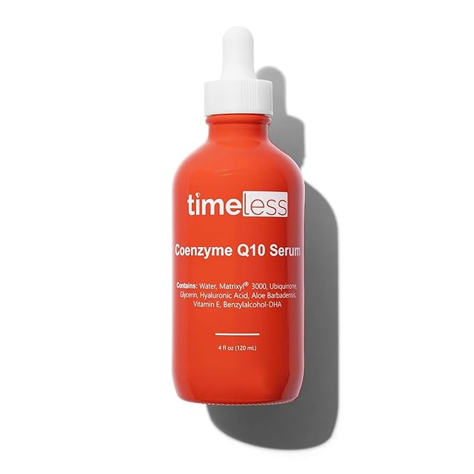 Timeless Skin Care Coenzyme Q10 Serum - Skin Care Serum for Smoothing - Fragrance-Free - Coenzyme Q10 - with Hyaluronic Acid - 4 oz